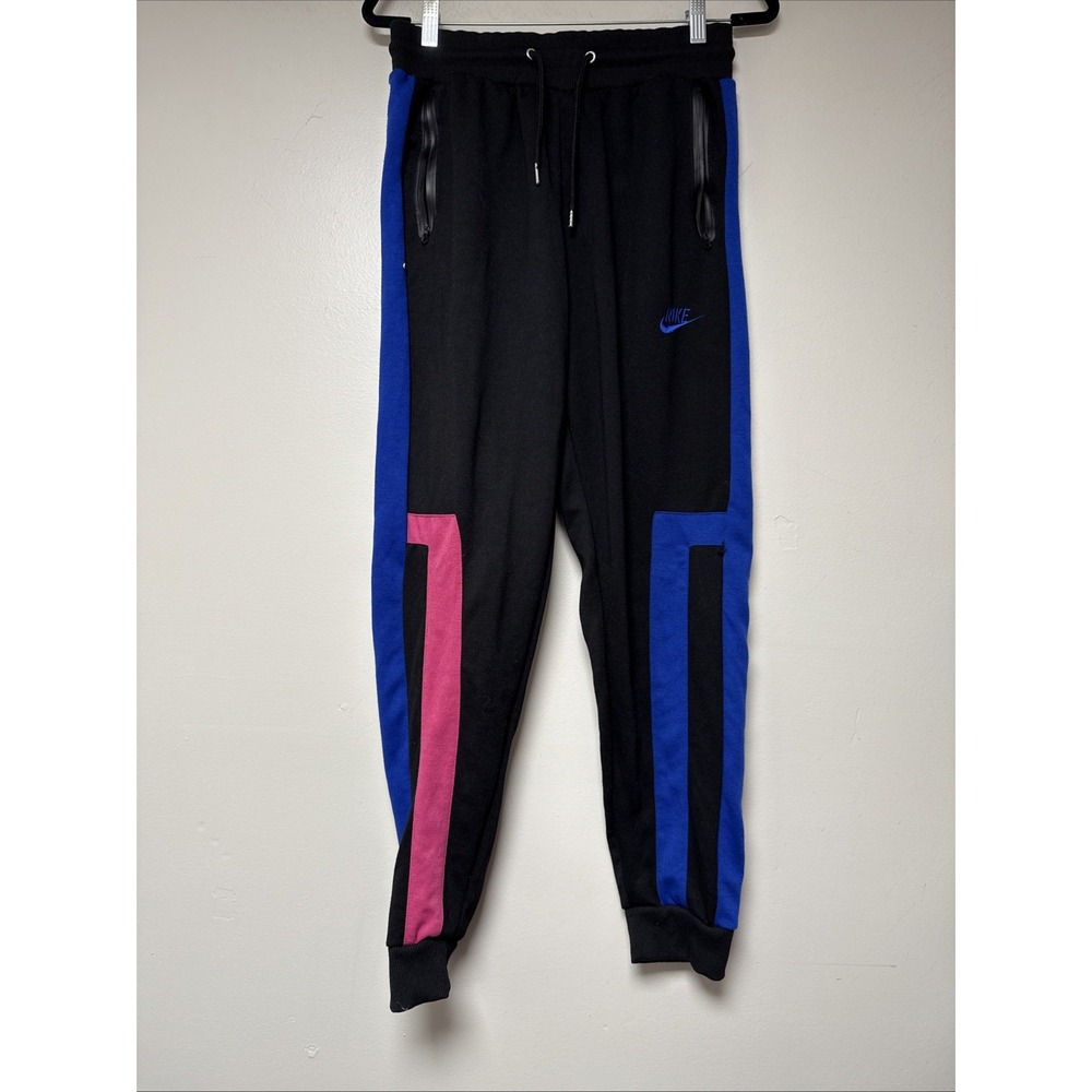 Nike Black With Blue And‎ Pink Stripes Joggers Size L